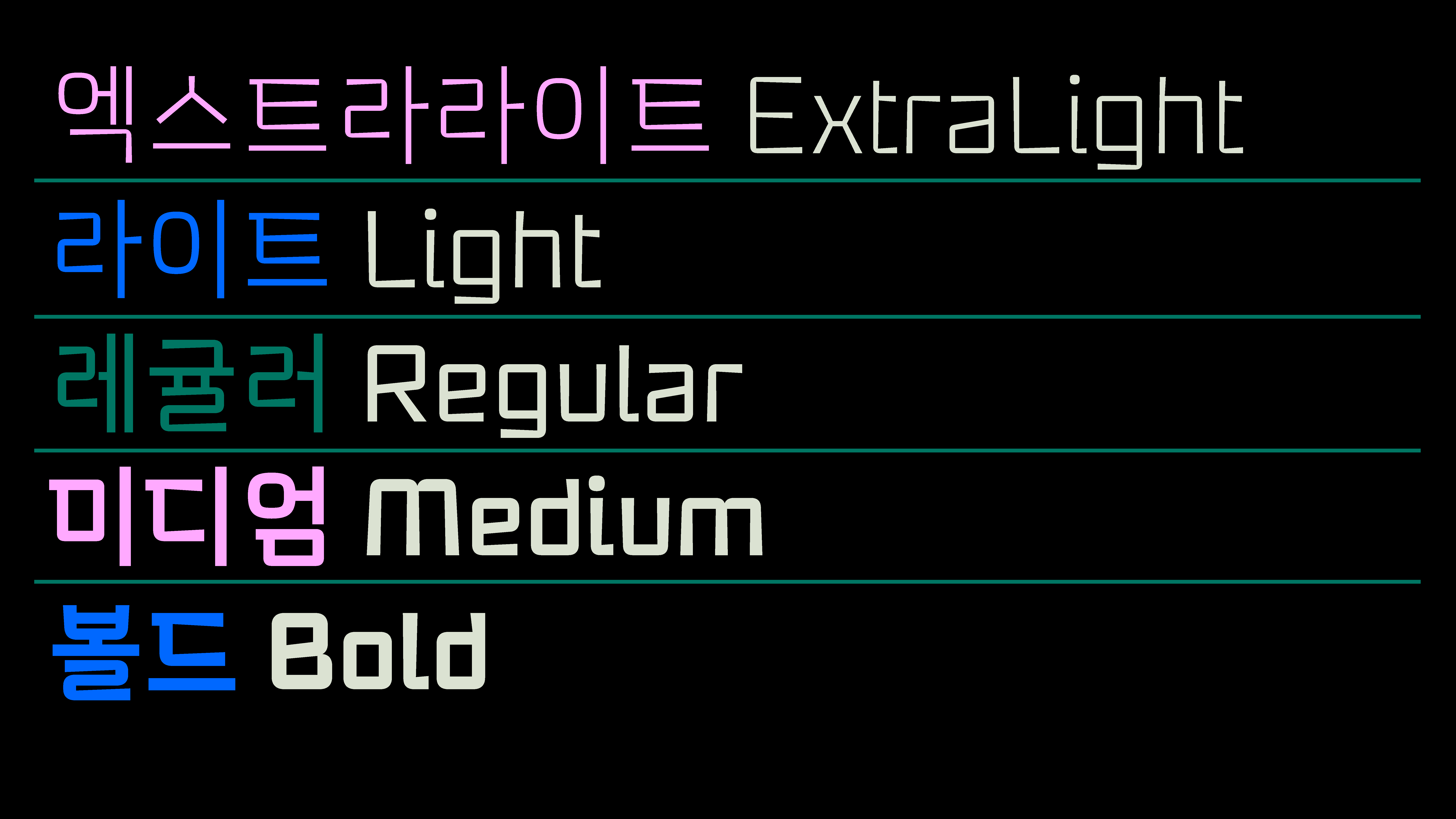 Babelfont – Munline – Hangul, Latin