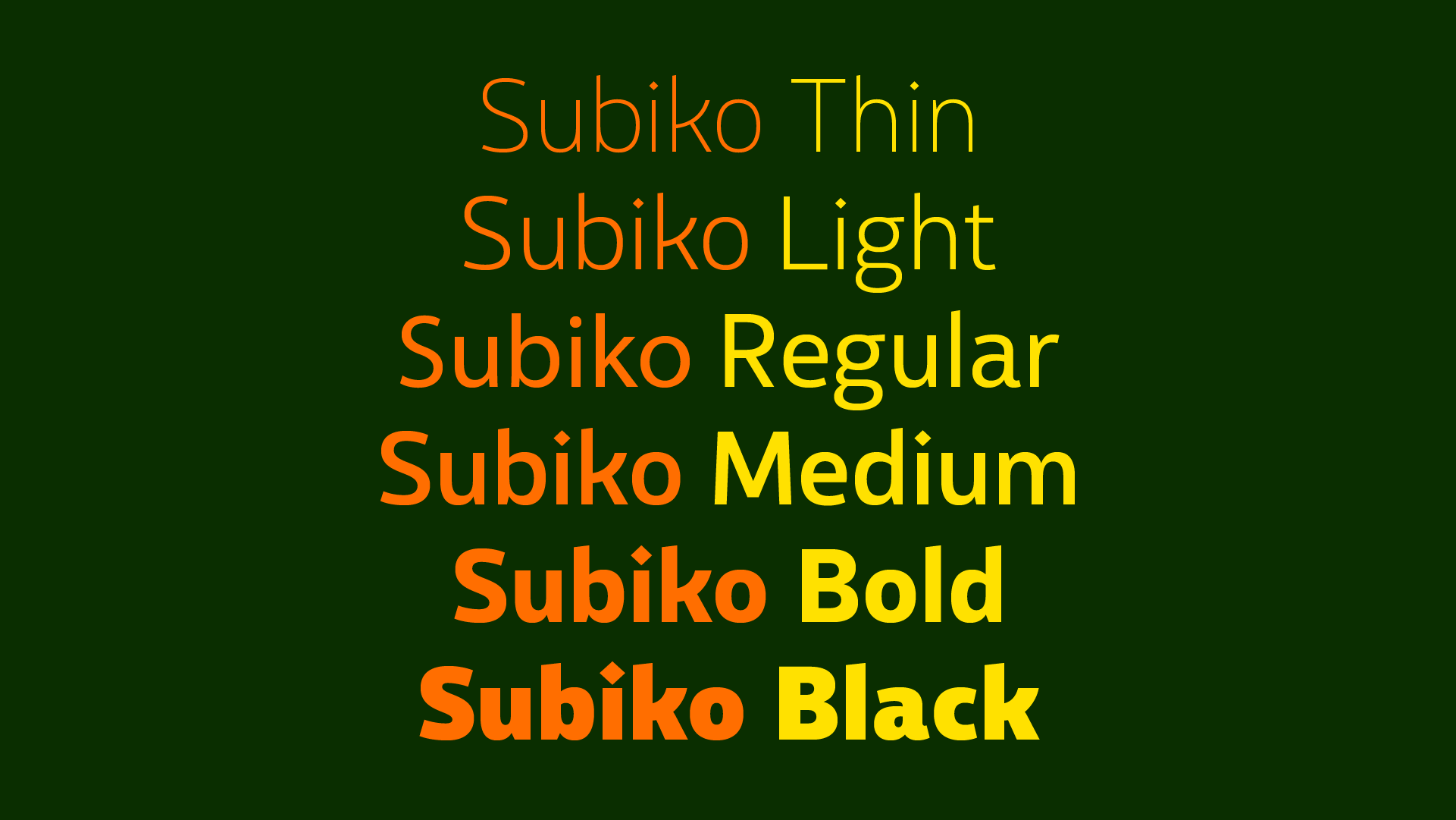 Babelfont – Subiko – Latin